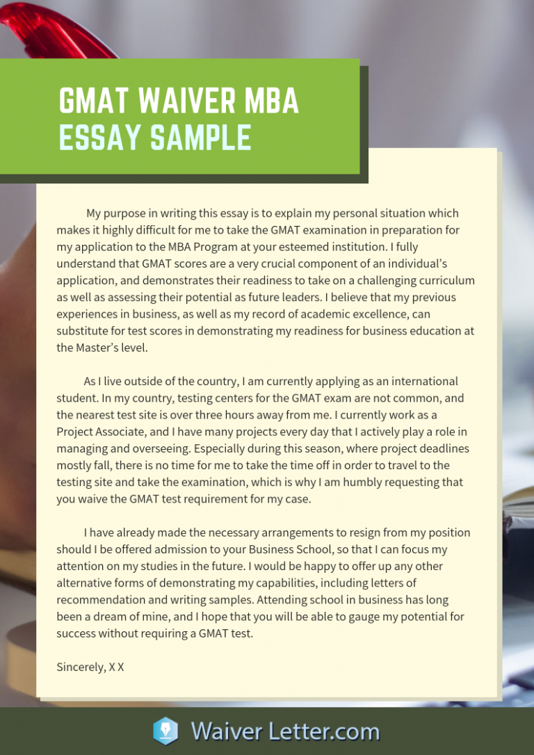 Gmat Waiver Mba Essay Sample 